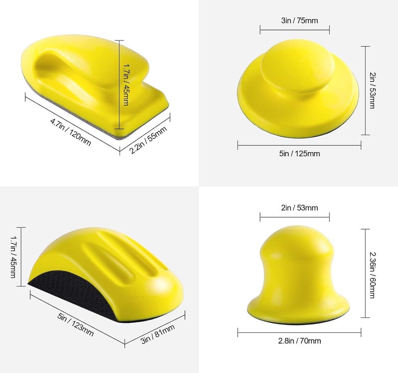 S SATC 4PCS Hook and Loop Sanding Block Included 1 Cleaning Brush 5 Inch Round and Mouse Sanding Block Meant for Wood Furniture Restoration Home Arts and Crafts - Image 3